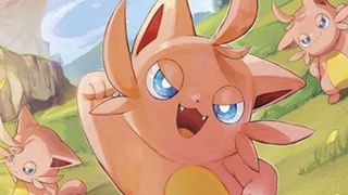 Artwork of Cattiva holding up its fist in Palworld card artwork