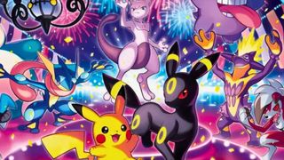 Pikachu, Umbreon and Mewtwo artwork on the Pokémon 30th Celebration UPC Playmat