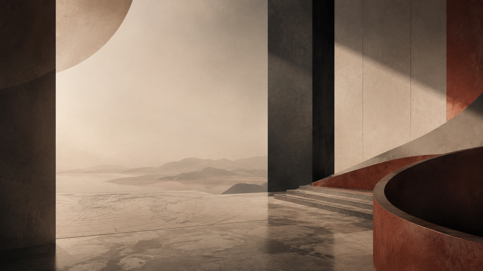 Abstract architectural landscape representing new perfume geographies