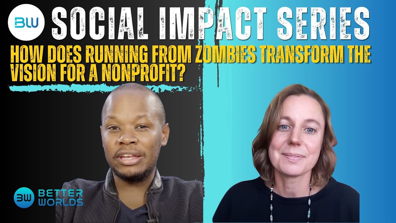 How does running from zombies transform the vision for a nonprofit?