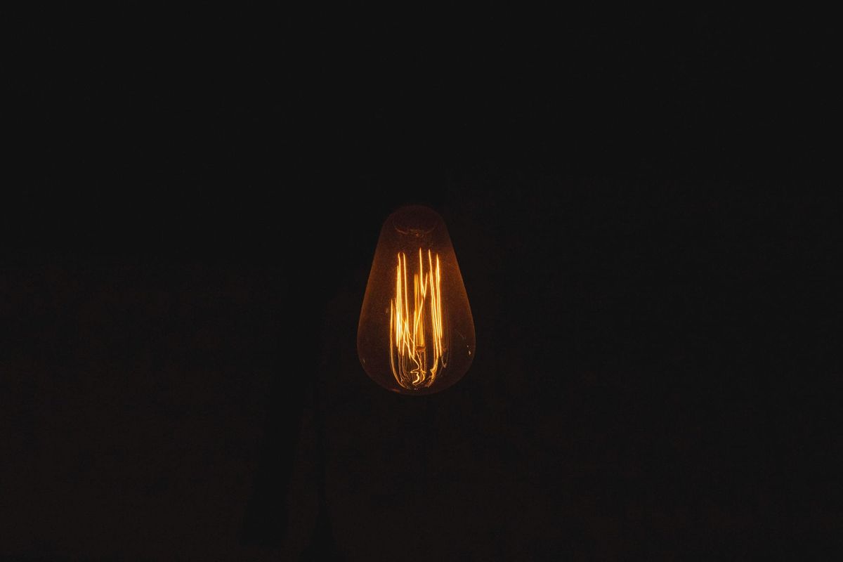 a light bulb dimly lit 