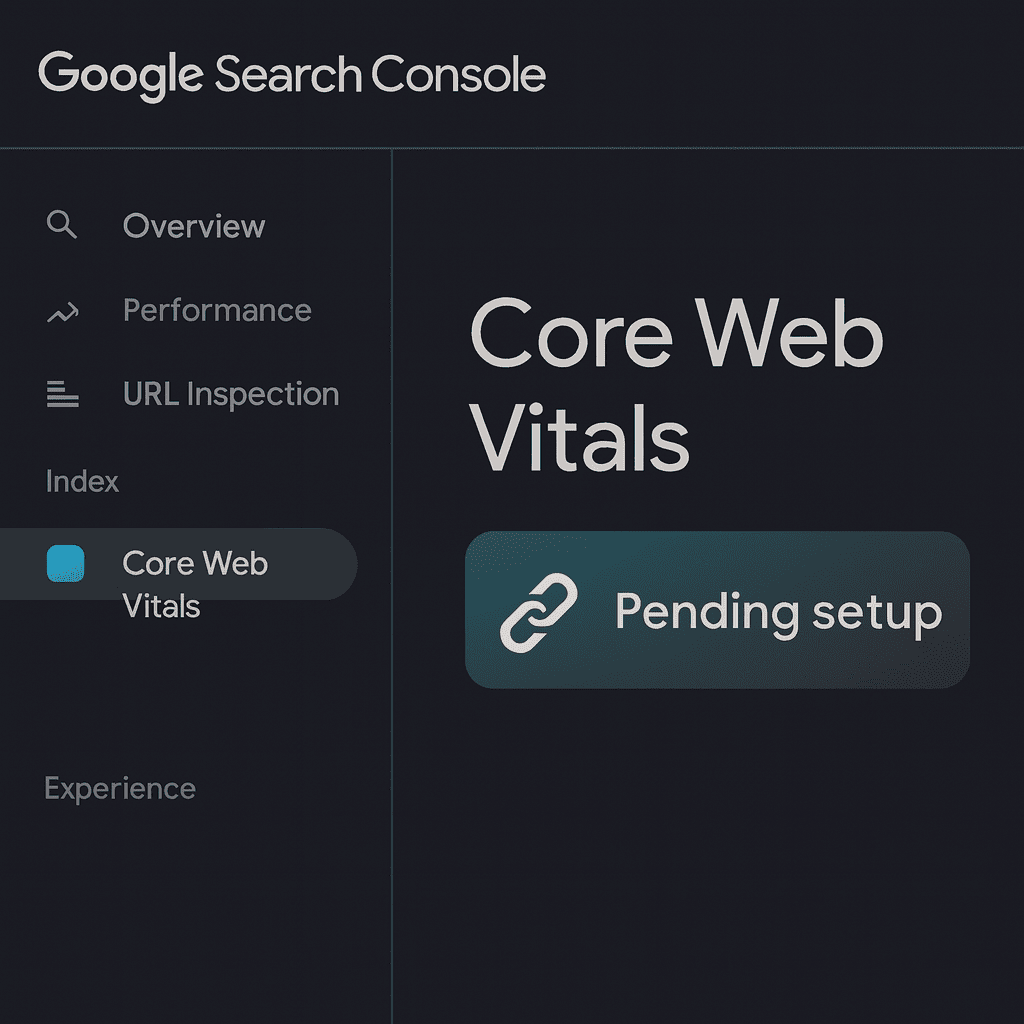 Google Search Console dashboard showing website verification process
