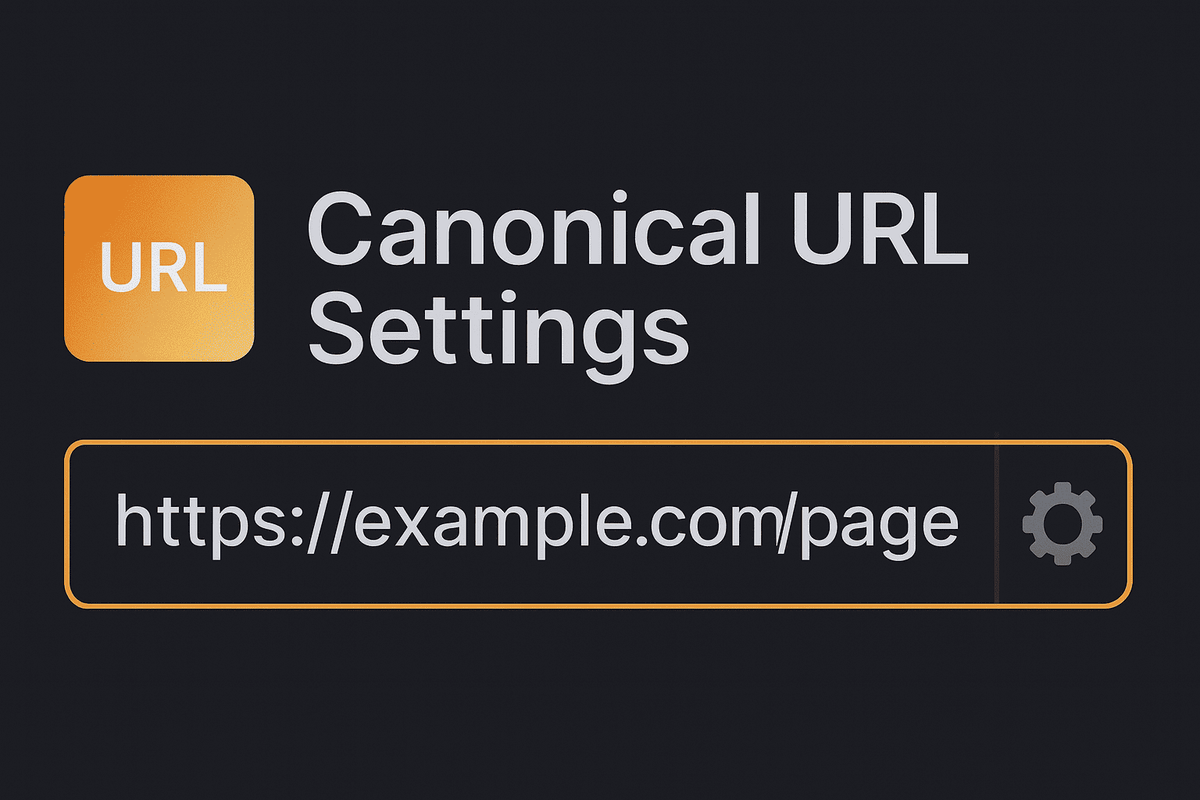 Website settings showing canonical URL configuration