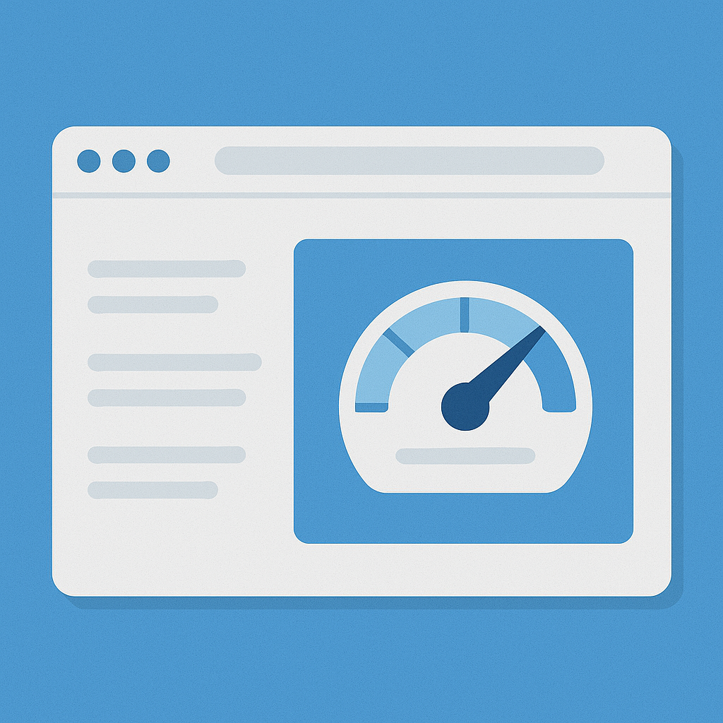 white screen blue background with a dial for performance