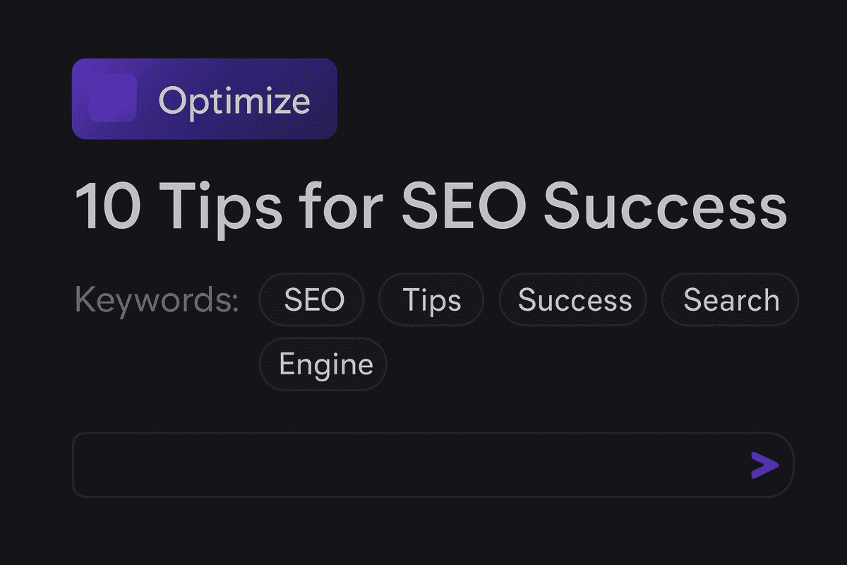 black background with optimise in purple and a search bar