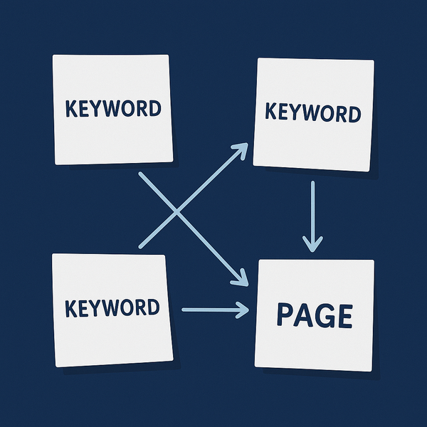 dark blue background with white squares and keyword in 3 and page in 1