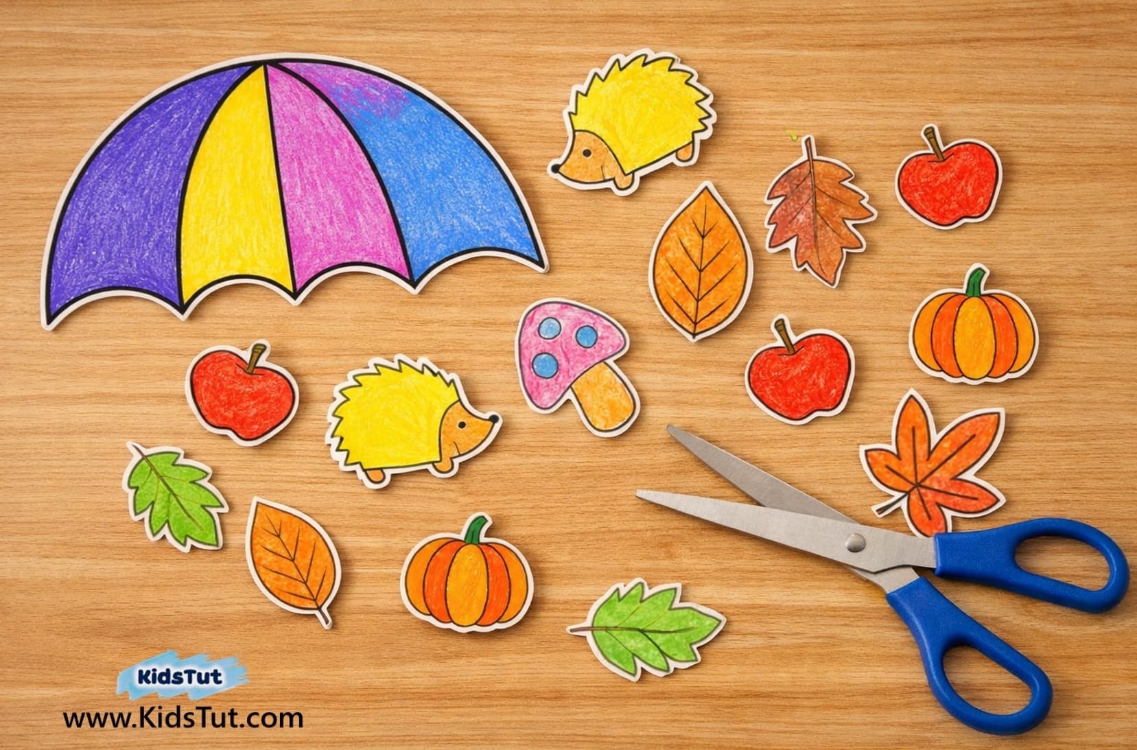 Easy Fall Classroom Garland Craft: Cute Umbrella