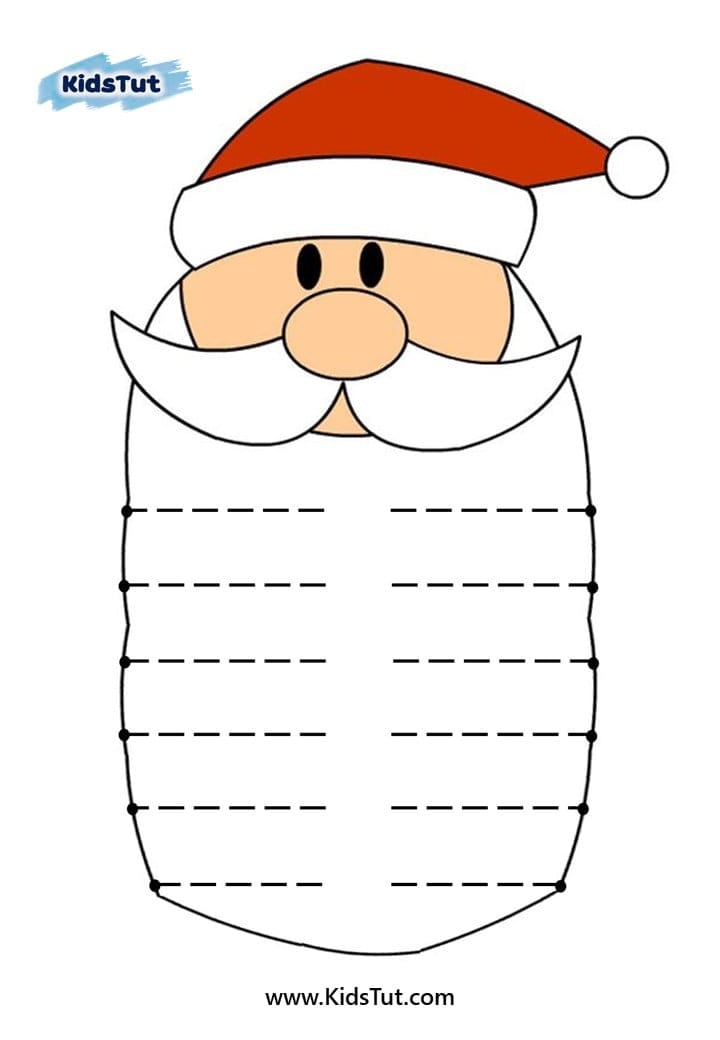 Free Santa's beard Cutting Activities for Kids