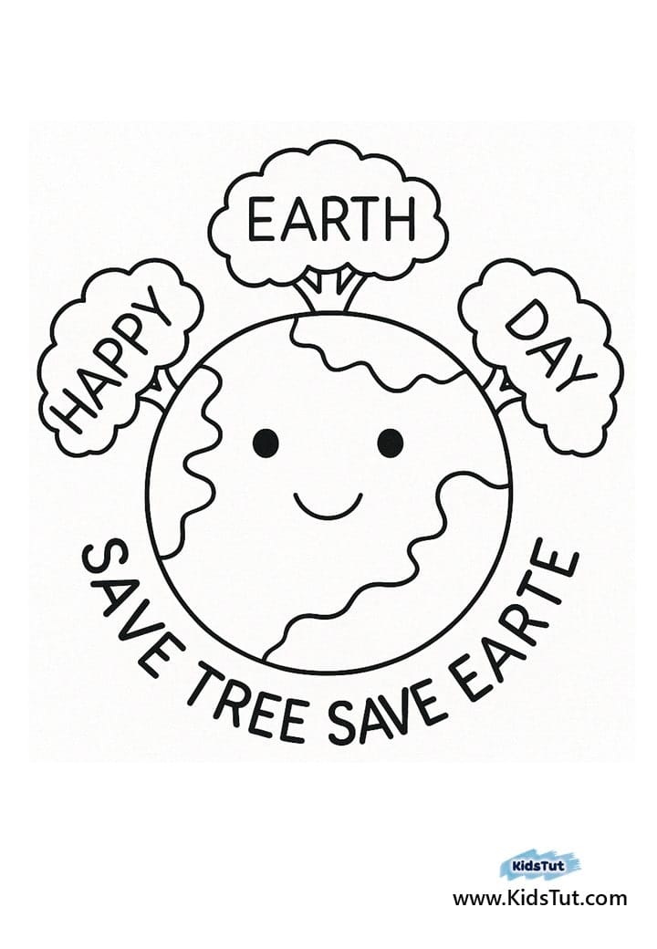 Happy Earth Day Coloring Pages for Kids