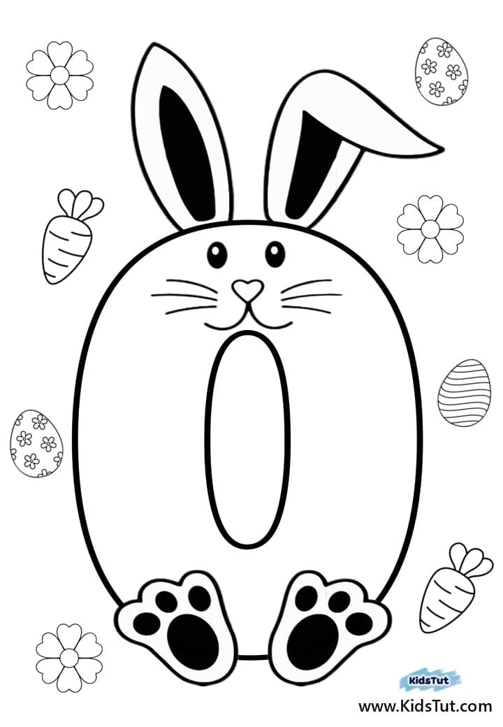 Easter bunny Number coloring pages