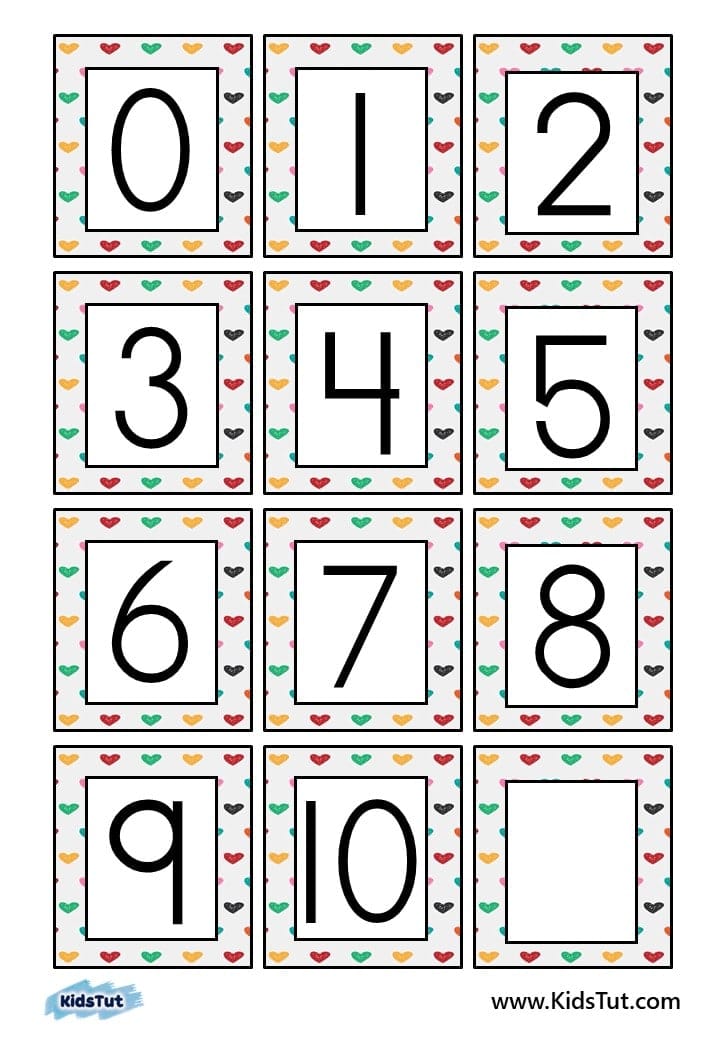 1-10 Number Charts for Kids