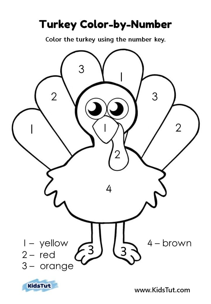 Thanksgiving color by number
