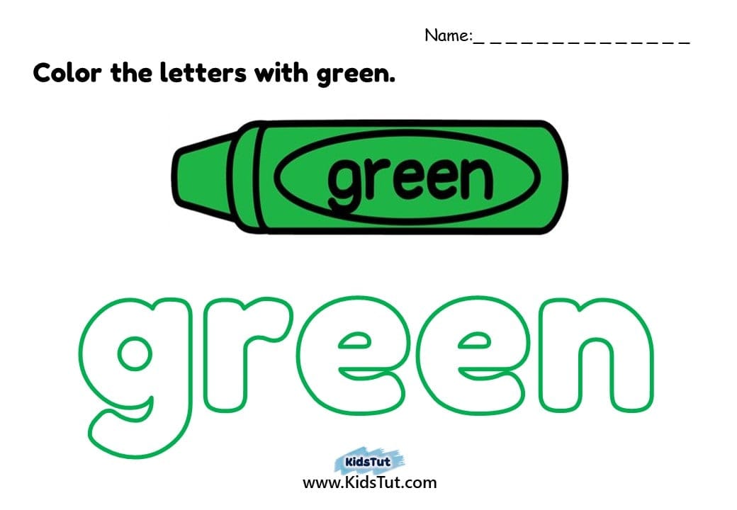 Color Name Coloring Worksheets