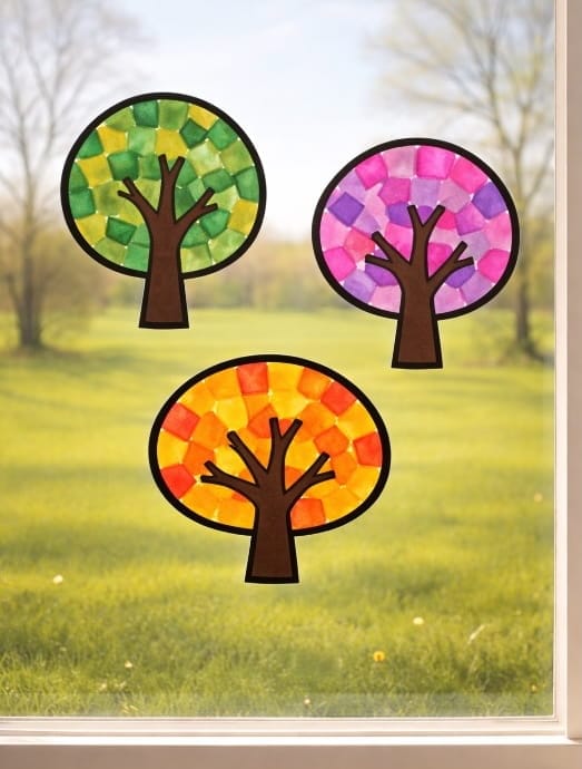 Colorful Spring Suncatcher Crafts for Kids