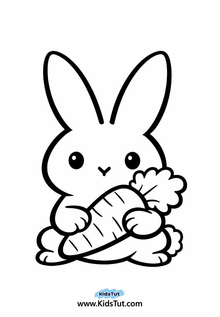 Easy Rainbow Bunny Coloring Pages for Kids