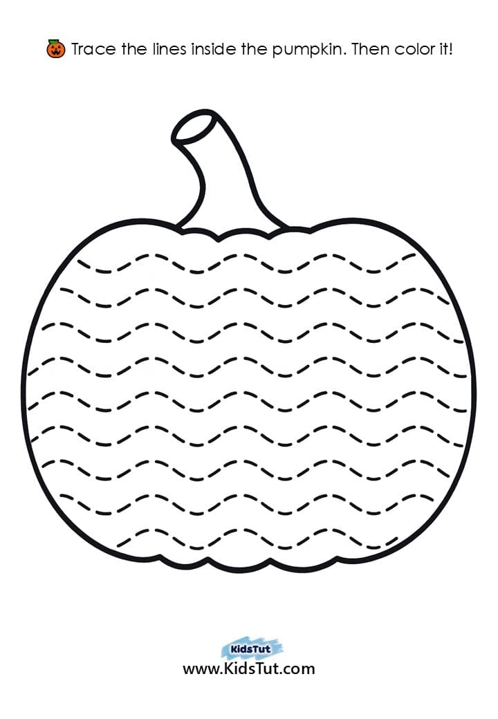 Free Pumpkin Tracing and Coloring Pages for Kids