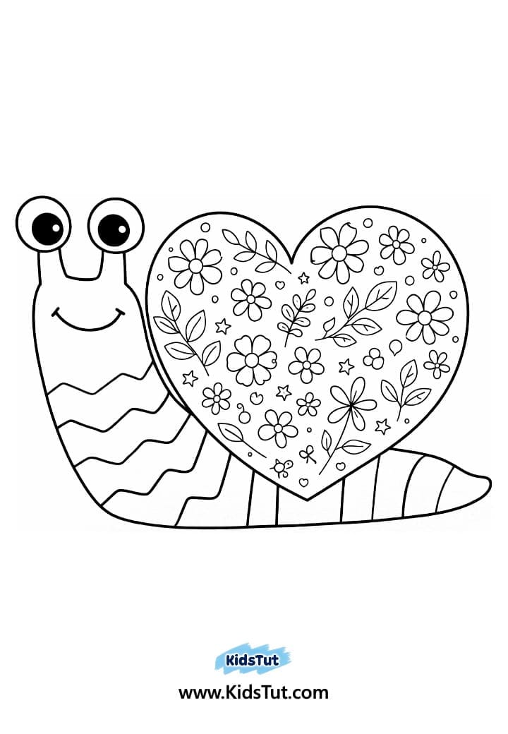 Valentine Snail Craft for Kids: Cute Heart Shell Art