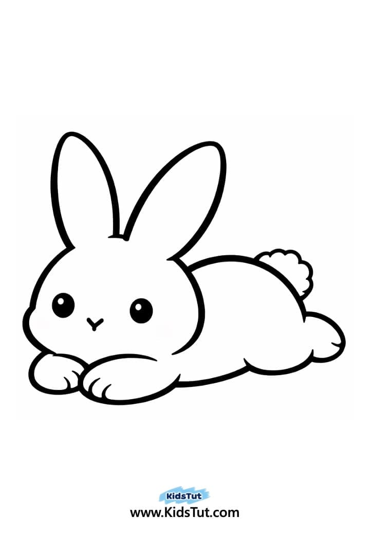 Easy Rainbow Bunny Coloring Pages for Kids