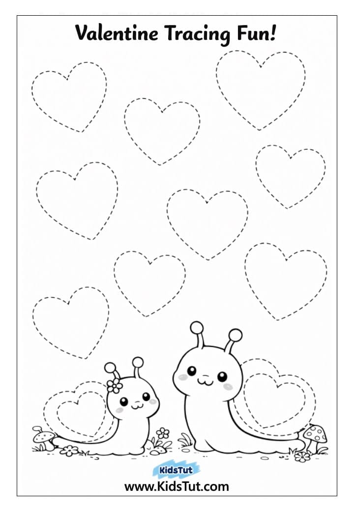 Valentine Tracing Worksheets for Kids to Print

