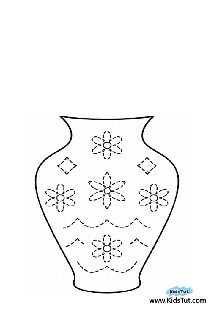 Easy Flower Vase Tracing Crafts for Kids