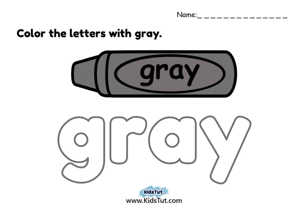 Color Name Coloring Worksheets