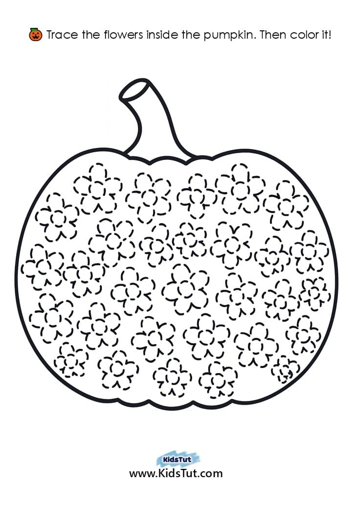 Free Pumpkin Tracing and Coloring Pages for Kids