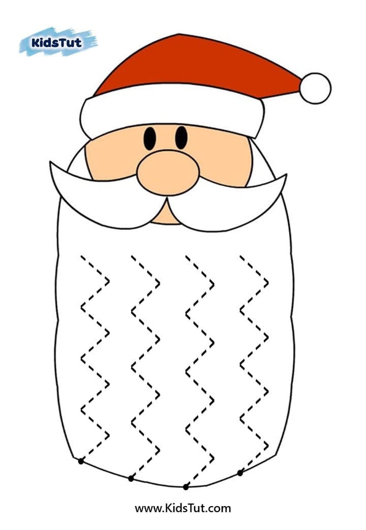 Free Santa's beard Cutting Activities for Kids