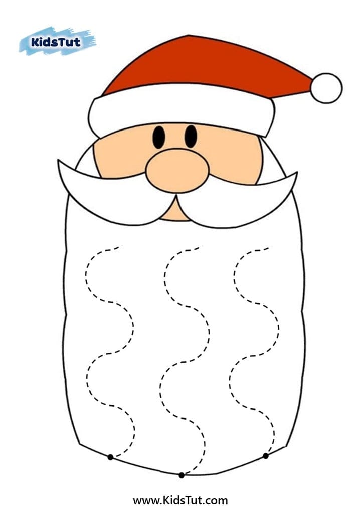 Free Santa's beard Cutting Activities for Kids