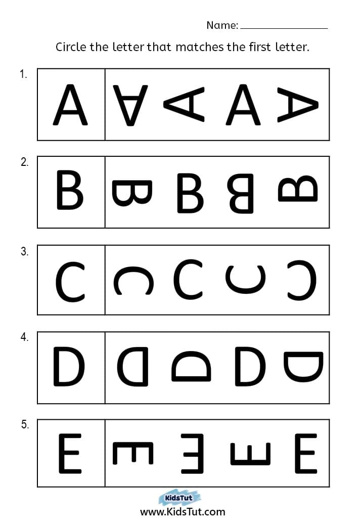 Easy Visual Perception Worksheets for Kids