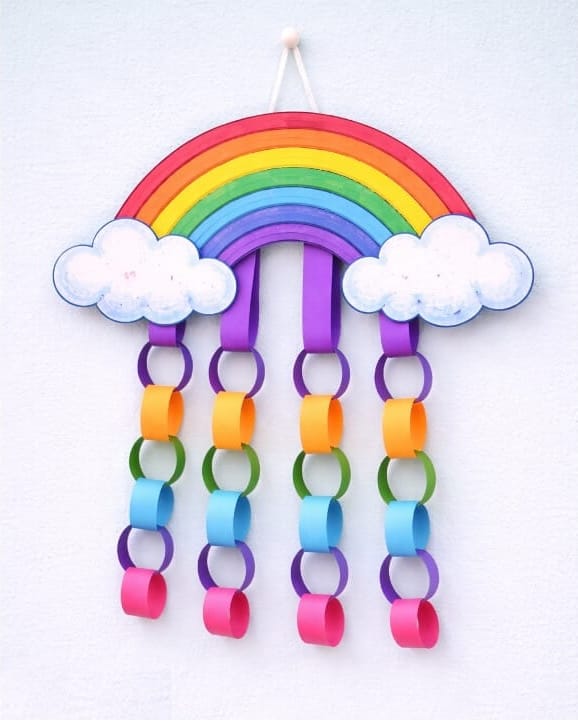 DIY Colorful Paper Chain Decor for Classroom