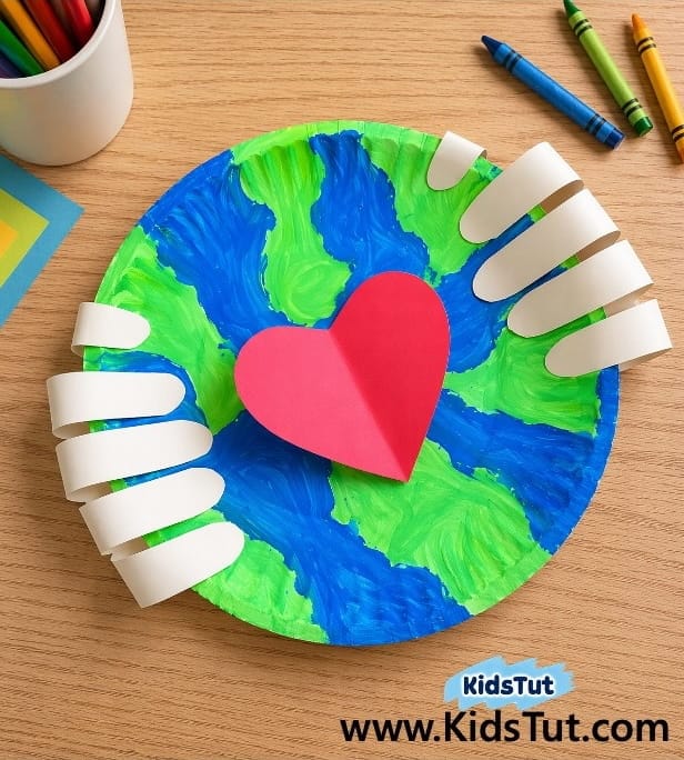 Easy Earth Day Kids Craft: Paper Plate Earth