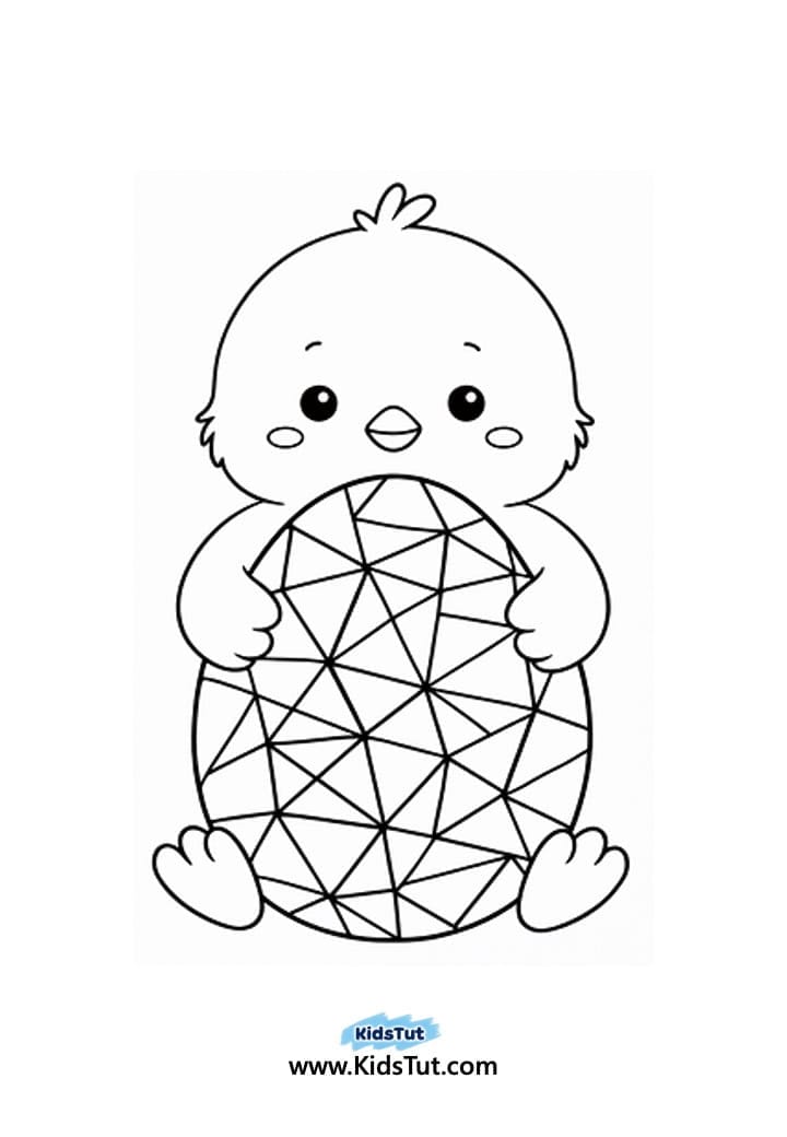 Easy Geometric Easter Coloring Pages for Kids