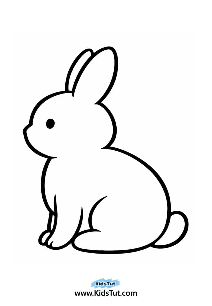 Easy Rainbow Bunny Coloring Pages for Kids