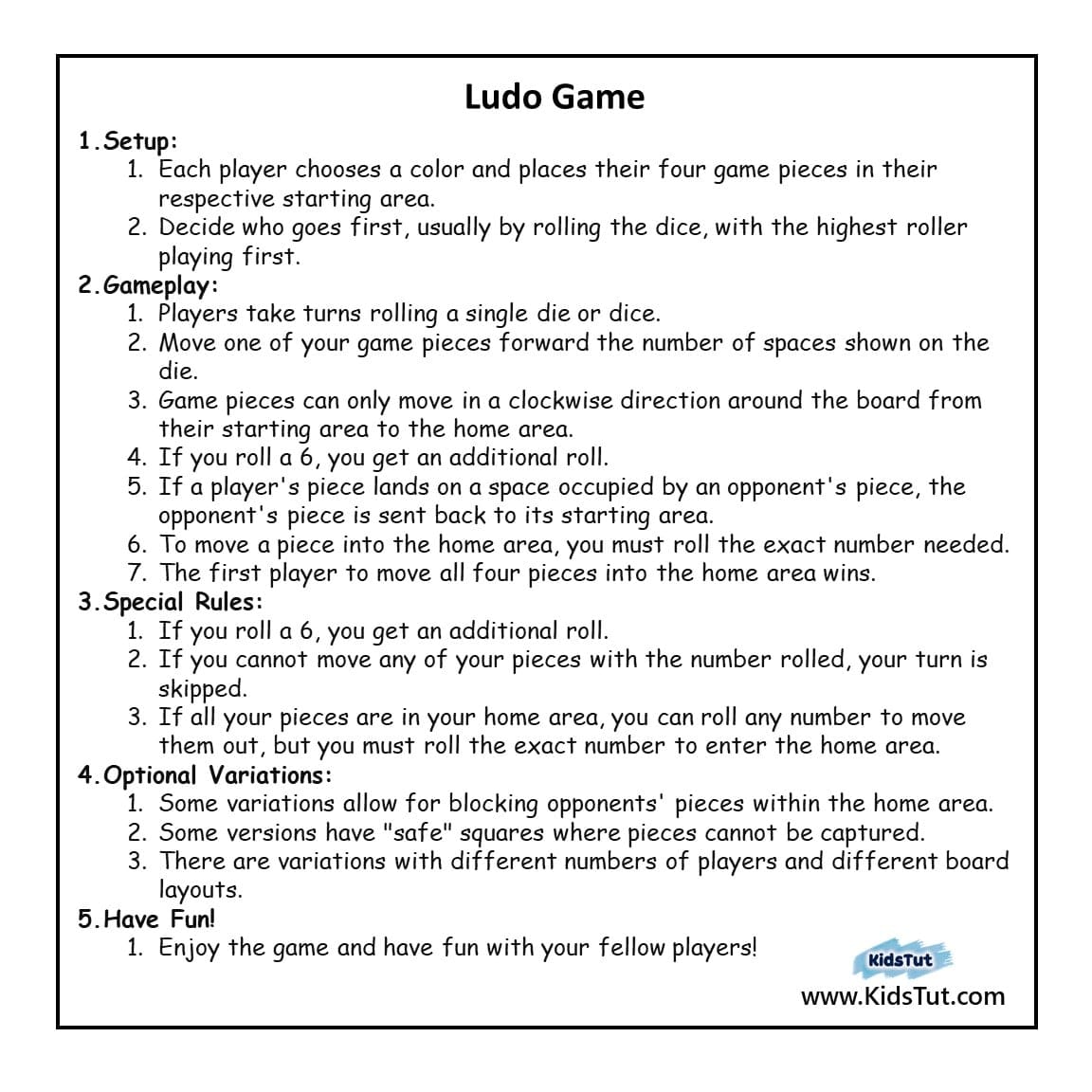 Ludo Game Board Templates & Instructions