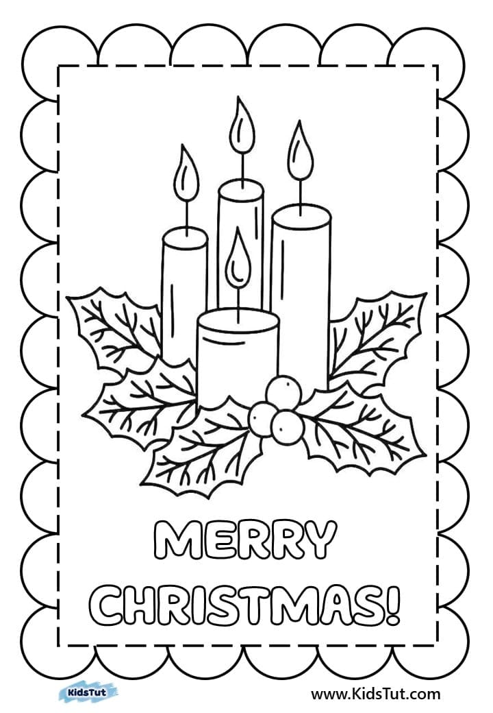 Christmas cards coloring pages