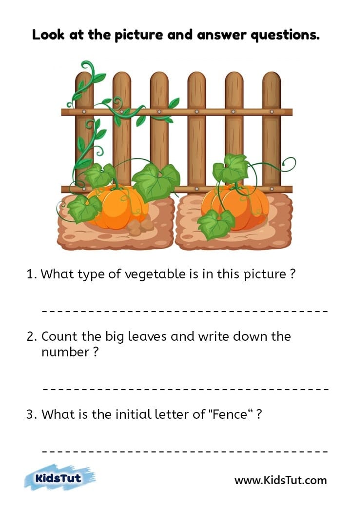 Easy Look at the picture and answer worksheets