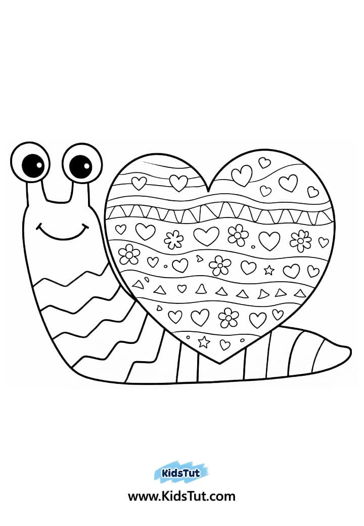 Valentine Snail Craft for Kids: Cute Heart Shell Art