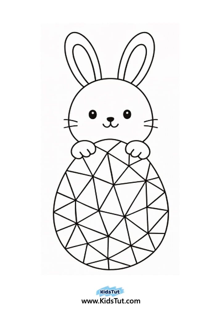 Easy Geometric Easter Coloring Pages for Kids