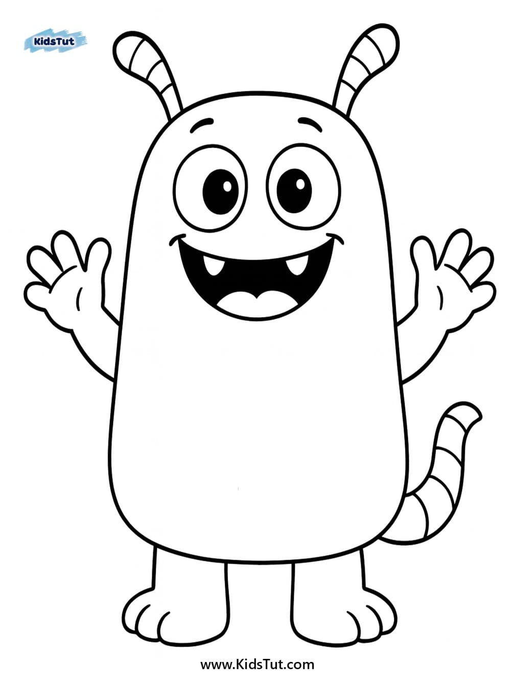 Easy Halloween Monstor Craft: Print & Paint Fun!