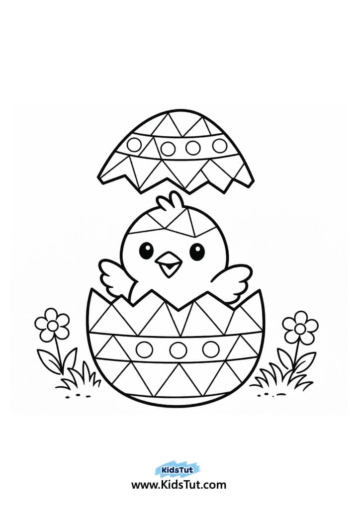 Easy Geometric Easter Coloring Pages for Kids