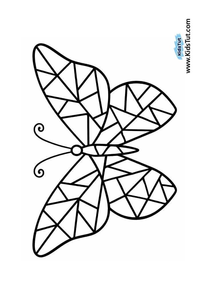Easy Mosaic Spring Coloring Pages for Kids