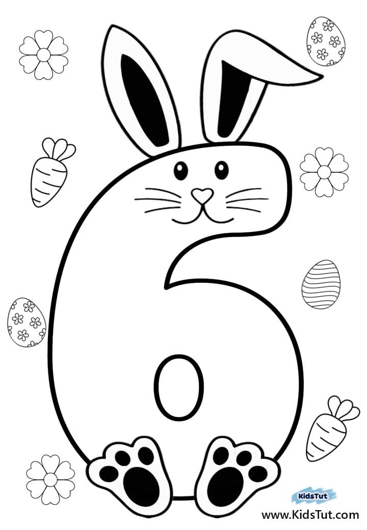 Easter bunny Number coloring pages