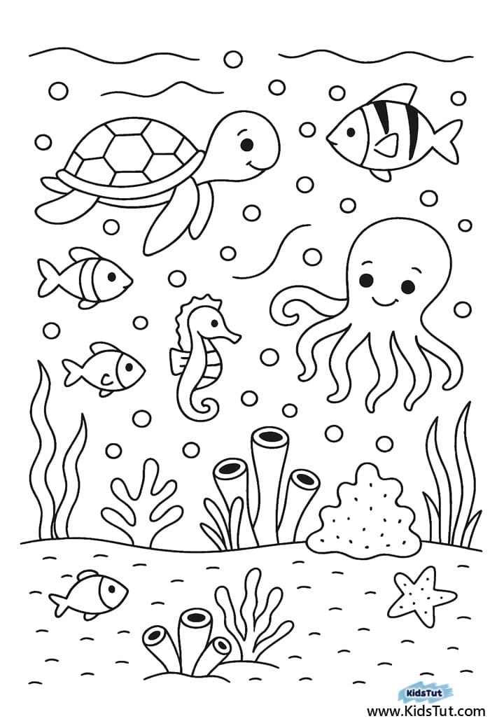 Free Printable Under the Sea Coloring Pages