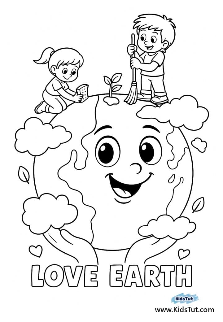 Happy Earth Day Coloring Pages for Kids