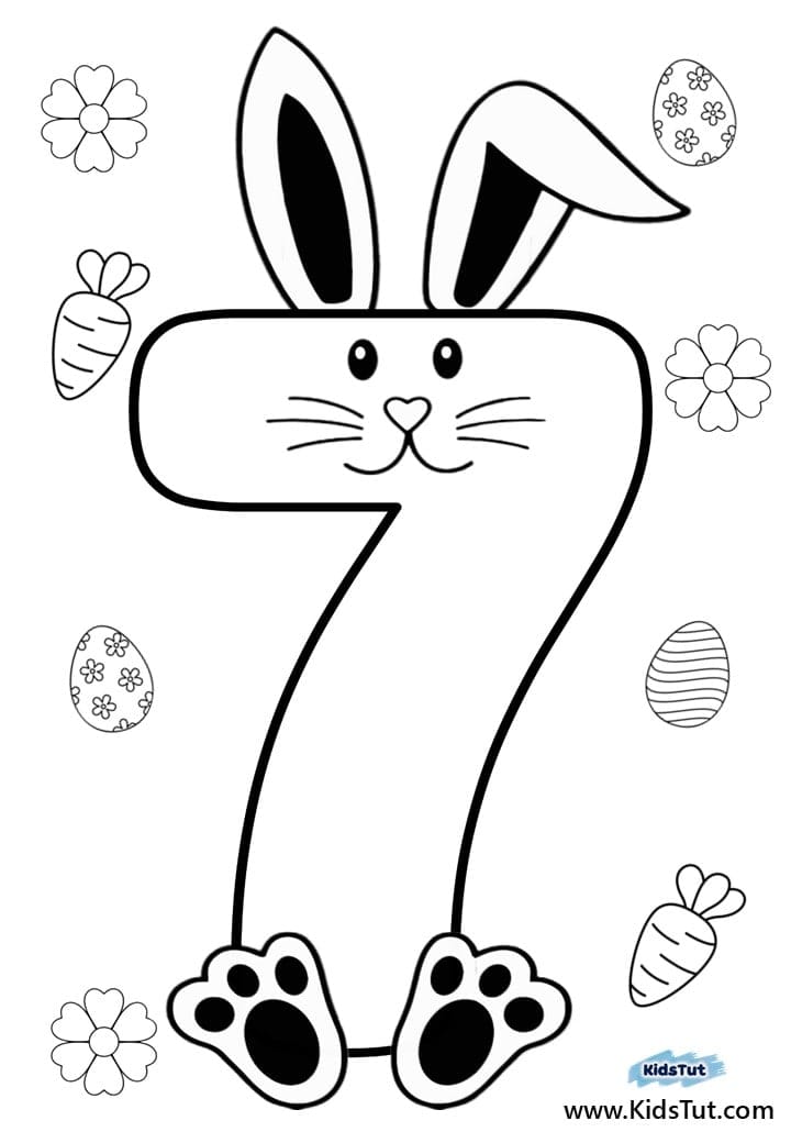 Easter bunny Number coloring pages