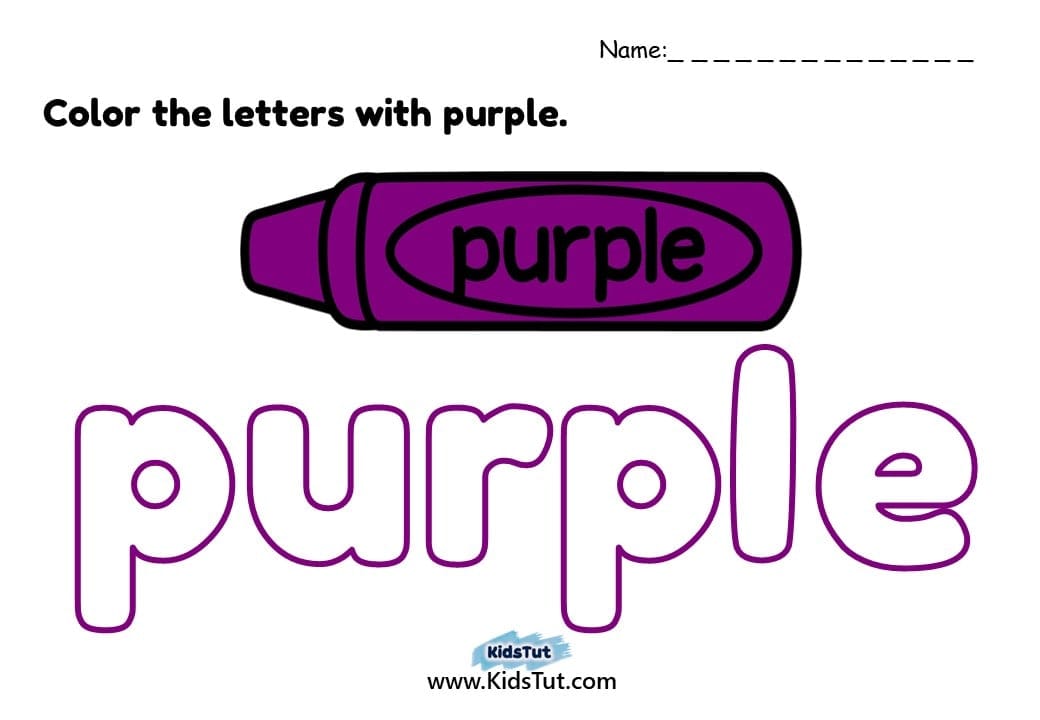 Color Name Coloring Worksheets
