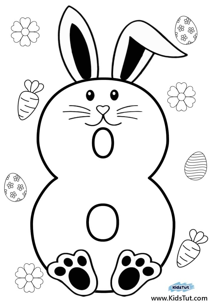 Easter bunny Number coloring pages