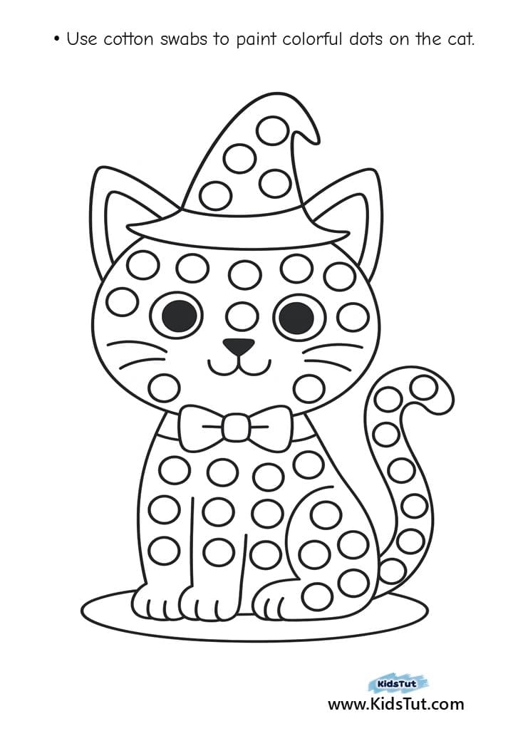 Halloween Dot Painting: Fun Q-tip Craft for Kids