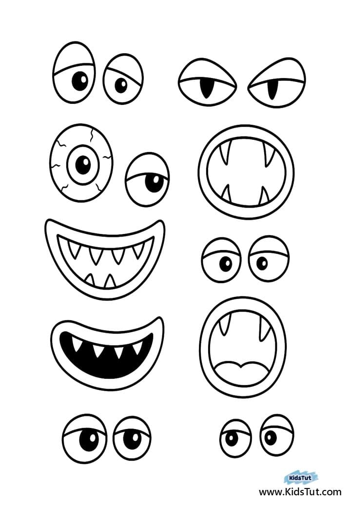 Monster Activity Sheets for Kids: Easy Cut & Paste