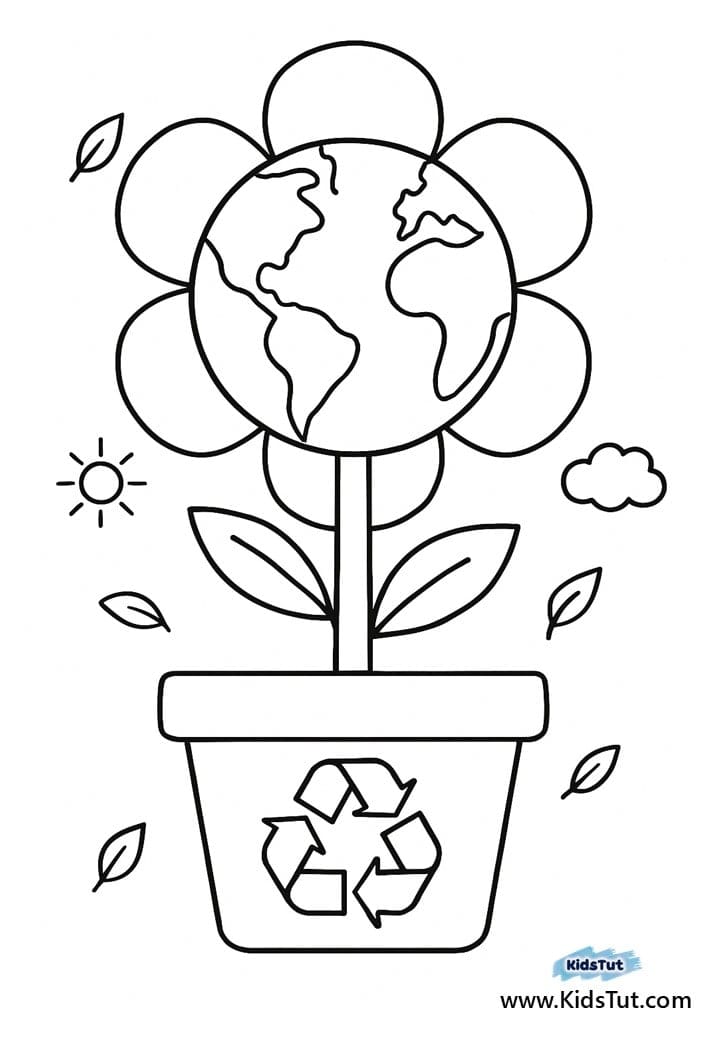 Happy Earth Day Coloring Pages for Kids